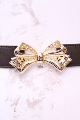 FA（Fi.n.t） / ヴィンテージリボンバックルゴムベルト  ブラウン×ゴールド O-25-12-01-025-LO-ZA-IG-ZT486F006
