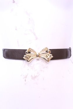 画像2: FA（Fi.n.t） / ヴィンテージリボンバックルゴムベルト  ブラウン×ゴールド O-25-12-01-025-LO-ZA-IG-OS