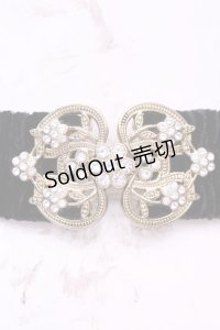 axes femme / ベロアゴムベルト  クロ×ゴールド O-25-12-01-026-AX-ZA-IG-OS