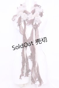 axes femme / ラビットファーぽんぽんストール  ブラウン O-25-12-01-028-AX-ZA-IG-OS