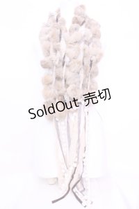 axes femme / ラビットファーぽんぽんストール  ブラウン O-25-12-01-029-AX-ZA-IG-OS