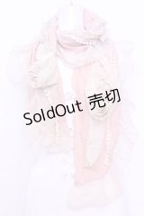 axes femme / お花デザインストール  生成り×ピンク O-25-12-01-030-AX-ZA-IG-OS