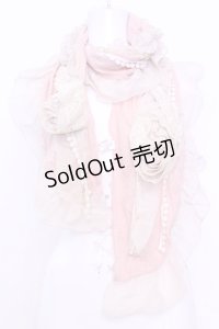 axes femme / お花デザインストール  生成り×ピンク O-25-12-01-030-AX-ZA-IG-OS