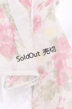 画像2: axes femme / 薔薇柄ストール  生成り O-25-12-01-031-AX-ZA-IG-ZT359