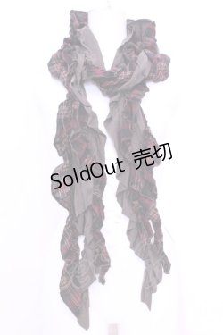 画像1: axes femme / チェックフリルストール  ブラウン O-25-12-01-035-AX-ZA-IG-OS