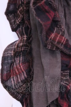 画像2: axes femme / チェックフリルストール  ブラウン O-25-12-01-035-AX-ZA-IG-OS