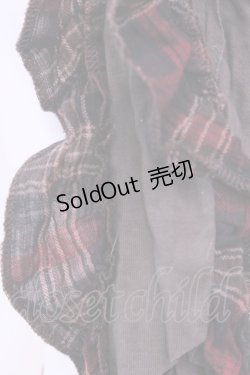 画像2: axes femme / チェックフリルストール  ブラウン O-25-12-01-035-AX-ZA-IG-OS