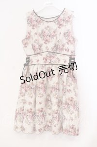 axes femme POETIQUE / ローズブーケ柄ワンピース Ｍ アイボリー O-25-12-02-001-AX-OP-IG-OS