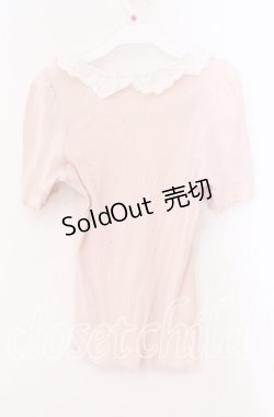 画像3: DearMyLoveRose / コットンレース襟リブトップス Ｍ ピンク O-25-12-02-003-EL-TO-IG-OS