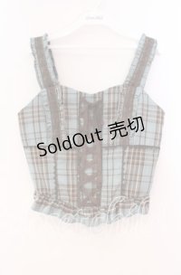 axes femme / タータンチェック編上ビスチェ  ミント O-25-12-02-032-AX-TO-IG-OS