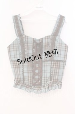 画像1: axes femme / タータンチェック編上ビスチェ  ミント O-25-12-02-032-AX-TO-IG-OS