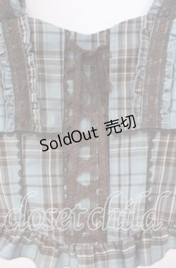 画像2: axes femme / タータンチェック編上ビスチェ  ミント O-25-12-02-032-AX-TO-IG-OS