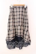 axes femme / チェックフィッシュテールスカート  ネイビー×ベージュチェック O-25-12-02-034-AX-SK-IG-OS