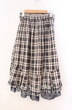 画像2: axes femme / チェックフィッシュテールスカート  ネイビー×ベージュチェック O-25-12-02-034-AX-SK-IG-OS