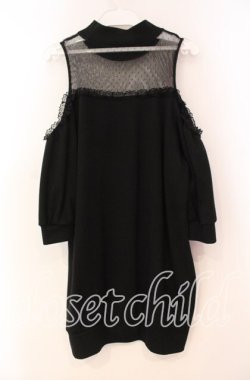 画像3: Princess Melody / ドットチュールオフショルカットソー  クロ O-25-12-02-048-EL-TO-IG-OS