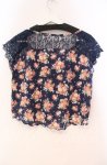 画像3: LIZ LISA / レース切り替え花柄Tシャツ 0 ネイビー O-25-12-02-053-LO-TO-OW-ZT537 (3)