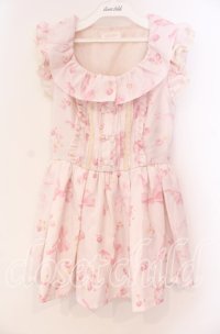 LIZ LISA / リボンフラワーリースワンピース F ピンク O-25-12-02-054-LO-OP-OW-OS