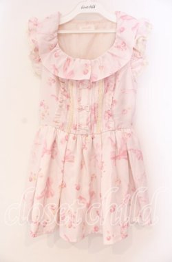 画像1: LIZ LISA / リボンフラワーリースワンピース F ピンク O-25-12-02-054-LO-OP-OW-OS