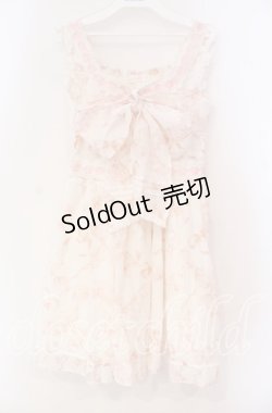 画像1: LIZ LISA / リボン柄ワンピース 0 ピンク O-25-12-02-055-LO-OP-OW-OS