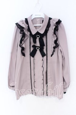画像1: Rojita / ダブルリボンフリルブラウス  ピンク×クロ O-25-12-02-1038-LO-BL-IG-OS