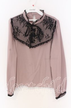 画像1: Rojita / レースアップブラウス  ピンク×クロ O-25-12-02-1039-LO-BL-IG-OS