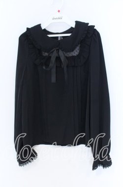 画像1: MA*RS / スクエアドットチュールプルブラウス  クロ O-25-12-02-1040-EL-BL-IG-OS