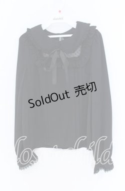 画像1: MA*RS / スクエアドットチュールプルブラウス  クロ O-25-12-02-1040-EL-BL-IG-OS