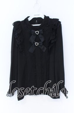 画像1: Rojita / ダブルリボンフリルブラウス  クロ O-25-12-02-1041-LO-BL-IG-OS