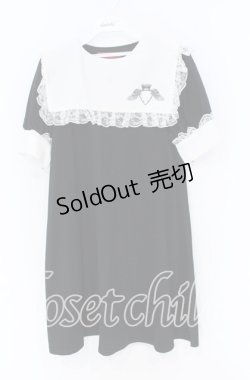 画像1: Jamie エーエヌケー / チョーカー付きハートプリントカットワンピース  クロ×シロ O-25-12-02-1042-LO-OP-IG-ZT372