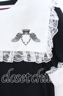 画像2: Jamie エーエヌケー / チョーカー付きハートプリントカットワンピース  クロ×シロ O-25-12-02-1042-LO-OP-IG-OS