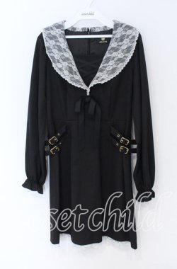 画像1: Rojita / セットアップ風配色ワンピース  クロ×シロ O-25-12-02-1043-LO-OP-IG-OS