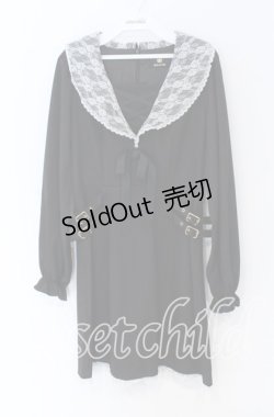 画像1: Rojita / セットアップ風配色ワンピース  クロ×シロ O-25-12-02-1043-LO-OP-IG-OS