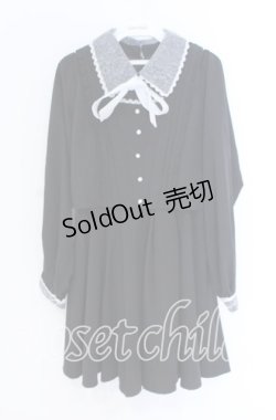 画像1: Rojita / 衿レースWベルトワンピース  クロ O-25-12-02-1044-LO-OP-IG-OS