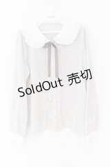 Ank Rouge / フリルカラーギンガムブラウス  ベージュ×シロ O-25-12-02-1047-CA-BL-IG-OS