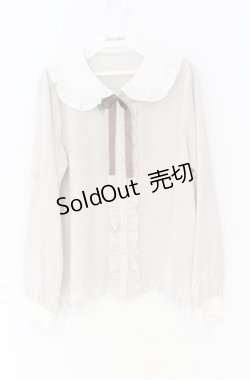 画像1: Ank Rouge / フリルカラーギンガムブラウス  ベージュ×シロ O-25-12-02-1047-CA-BL-IG-OS