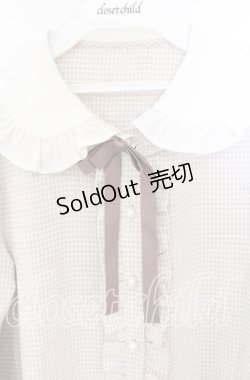 画像2: Ank Rouge / フリルカラーギンガムブラウス  ベージュ×シロ O-25-12-02-1047-CA-BL-IG-OS