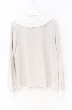 画像3: Ank Rouge / フリルカラーギンガムブラウス  ベージュ×シロ O-25-12-02-1047-CA-BL-IG-OS