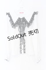 MA*RS / ハートはしごレースブラウス  シロ×クロ O-25-12-02-1048-EL-BL-IG-OS