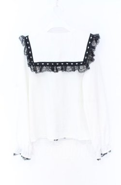画像3: MA*RS / ハートはしごレースブラウス  シロ×クロ O-25-12-02-1048-EL-BL-IG-OS