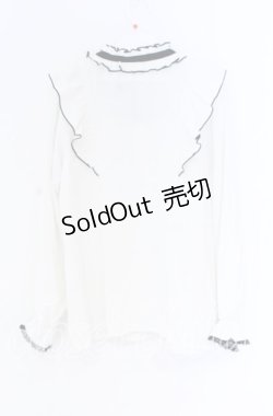 画像3: Rojita / デコルテ開きラッフルボリュームブラウス  シロ×クロ O-25-12-02-1051-LO-BL-IG-OS