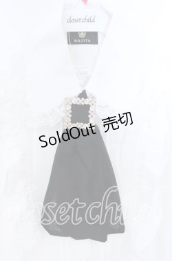 画像2: Rojita / ビジューバックル付きネクタイブラウス  シロ×クロ O-25-12-02-1053-LO-BL-IG-OS