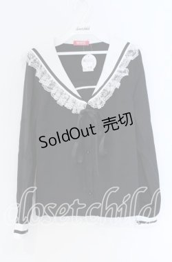 画像1: MA*RS / セーラーカラーブラウス  クロ×シロ O-25-12-02-1054-EL-BL-IG-OS