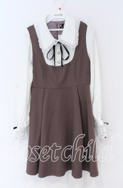 画像1: Rojita / ジャンスカライクビジュ釦ワンピース  ピンク×シロ O-25-12-02-1057-LO-OP-IG-OS