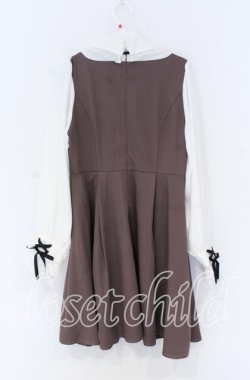 画像2: Rojita / ジャンスカライクビジュ釦ワンピース  ピンク×シロ O-25-12-02-1057-LO-OP-IG-OS