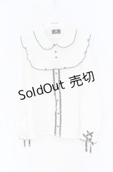 Rojita / ハートブローチ付きレース切り替えブラウス【ブローチ欠品】  シロ×クロ O-25-12-02-1059-LO-BL-IG-OS