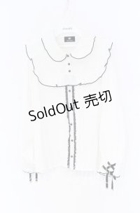 Rojita / ハートブローチ付きレース切り替えブラウス【ブローチ欠品】  シロ×クロ O-25-12-02-1059-LO-BL-IG-OS