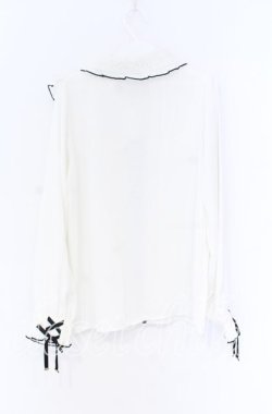 画像3: Rojita / ハートブローチ付きレース切り替えブラウス【ブローチ欠品】  シロ×クロ O-25-12-02-1059-LO-BL-IG-OS