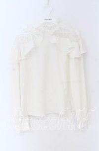 Ank Rouge / ショルダーレースブラウス  シロ O-25-12-02-1060-CA-BL-IG-OS