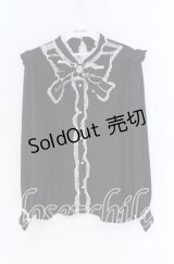 Rojita / レース切り替えロゴリボンブラウス  クロ O-25-12-02-1061-LO-BL-IG-OS