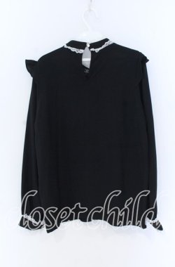 画像3: Rojita / レース切り替えロゴリボンブラウス  クロ O-25-12-02-1061-LO-BL-IG-OS